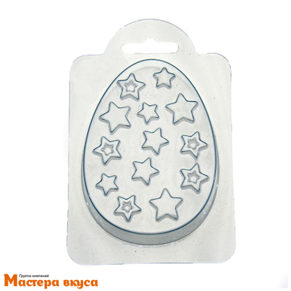 Форма для шоколада пластиковая (ХВ) ЯИЧКО-ЗВЕЗДЫ, 95*70*25мм