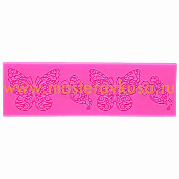 Коврик текстурный силиконовый (рельеф) для айсинга "Бабочки", 19*6 см