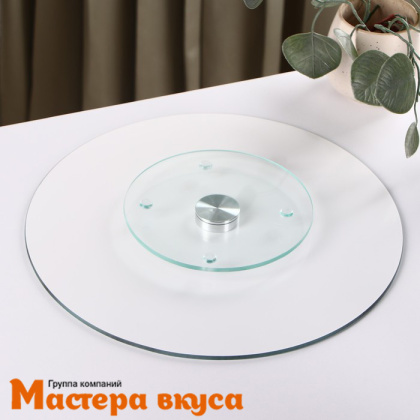 Подставка для торта вращающаяся, стекло, D-32 см, МАРБЛ