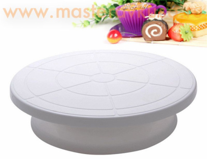 Подставка для торта вращающаяся, пластик, D-28см h-7см (Поворотный стол)