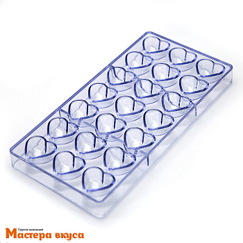 Форма для шоколада  прочный пластик СЕРДЦА, (21 ячейка) 33*16 см