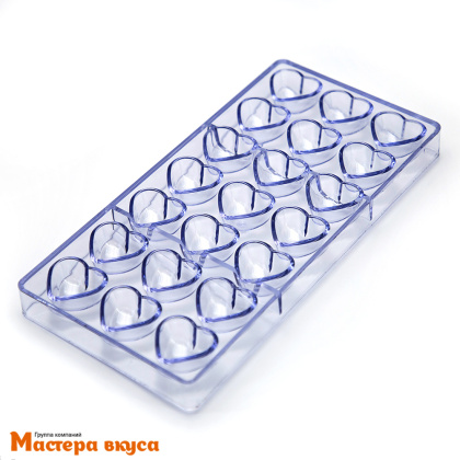 Форма для шоколада  прочный пластик СЕРДЦА, (21 ячейка) 33*16 см