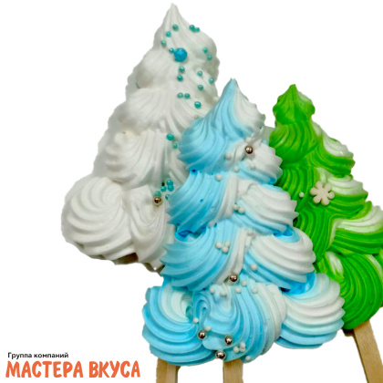 Меренга на палочке  "Елка", h~9 см 