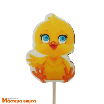 Топпер имбирный пряник  "Счастливый цыпленок", ~7,5*10,5 см, 55 гр