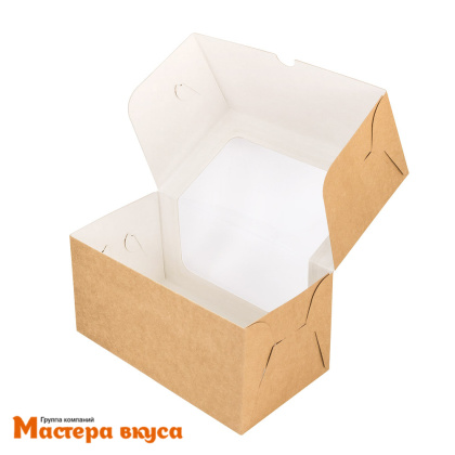 Упаковка для рулета с окном 200*110*100 мм (крафт) 