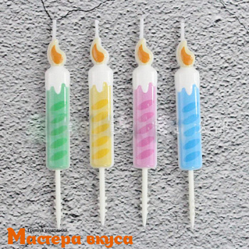 Свечи  ЧЕТЫРЕ ЦВЕТА, (набор 4 шт), h-10 см