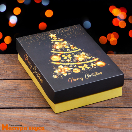 Упаковка для сладостей крышка/дно 210*150*57 мм  (Ёлка желаний)