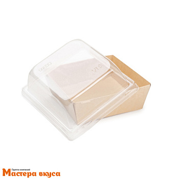 Упаковка SmartPack 800 с купольной крышкой (крафт), 13*13см h-8,5см (для бенто-торта и моти)