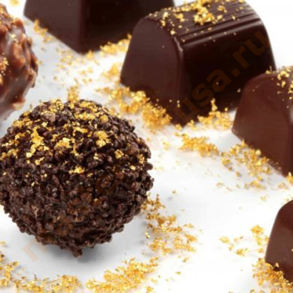 Золото пищевое желтое Поталь  80*80 мм, 23 карата (Е175), 1 лист (баночка)