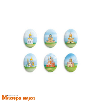 Сахарные медальоны ХРАМЫ, 35*25 мм