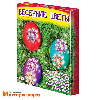 Набор для окрашивания яиц, ВЕСЕННЯЯ СКАЗКА "Доктор вкус" (4 цвета+18 наклеек)