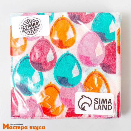 Салфетки бумажные "Воздушные шары" 24*24 см, упак 20 шт