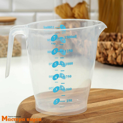 Мерный кувшин 1500 мл, полистирол, "Колор Доляна"