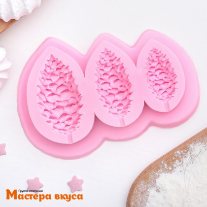 Молд силиконовый ШИШКИ 3в1, ~10,5*7*1,3 см 