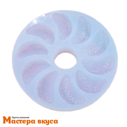 Молд силиконовый ДОЛЬКА МАНДАРИНА 10в1, ~27*16*9 мм 