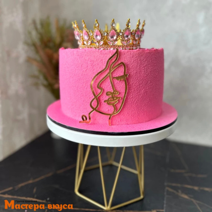 Зеркальное украшение КОНТУР ЛИЦА (ДЕВУШКА С КУДРЯМИ), золото, ~11*15 см (без палочки)