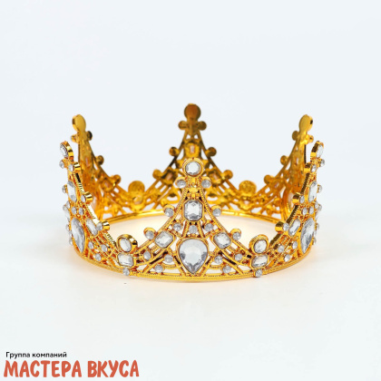 Декор для торта КОРОНА ПРИНЦЕССЫ, золото, d- 12 см, h-6 см