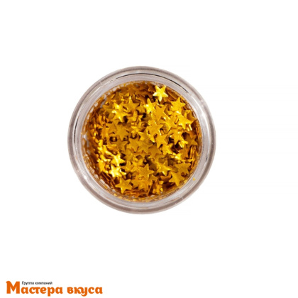 Пищевой блеск (глиттер) "Звёзды", золотые, 0,5 гр