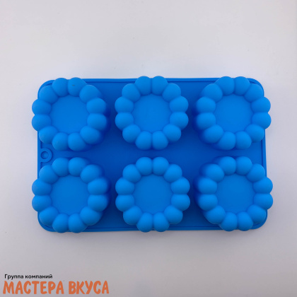 Форма силиконовая, для муссовых десертов КРУГ, (6 ячеек) 14,4*21,8 см 