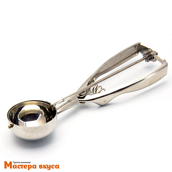 Ложка для мороженого металлическая с выталкивателем, 22 см 50 мл, (нерж.сталь) "Доляна"