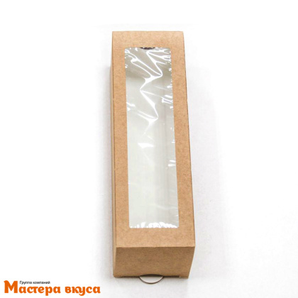 Упаковка для макаронс  6 шт, с окном 180*55*55 мм (крафт), ECO МВ 6