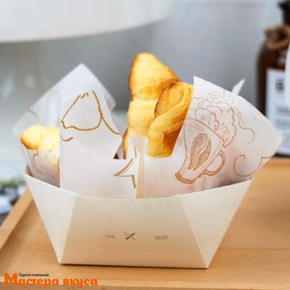 Бумага упаковочная тишью  для бенто-торта "Париж" 18*18 см, упак 10 листов