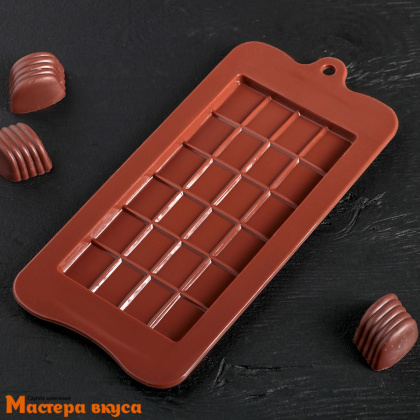 Форма для шоколада силиконовая, плитка ИРИСКА, (24 ячейки) 22,5*10,5*0,2 см