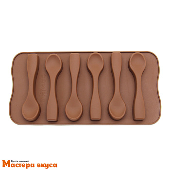 Форма для шоколада силиконовая  ЛОЖЕЧКИ, (6 ячеек) 21,4*10,7*1,5см