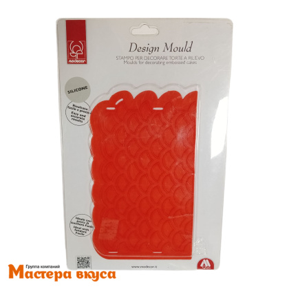 Коврик текстурный силиконовый Modecor для мастики и айсинга "Чешуя, волна", 19,3*11,5 см, (Италия)