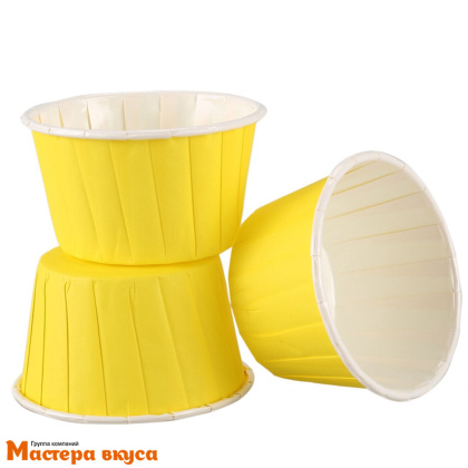 Форма бумажная Маффин 50*40 мм, ламинированная ЖЕЛТАЯ