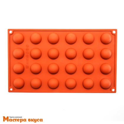 Форма силиконовая ПОЛУСФЕРА (шар),  d 30 мм, (24 ячейки), SilikonFlex Италия