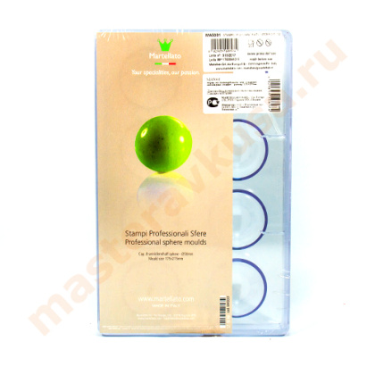 Форма поликарбонатная для шоколада и конфет ПОЛУСФЕРА  d50мм, 175*275, Martellato (Италия)
