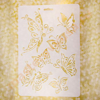 Трафарет для нанесения рисунка РОЙ БАБОЧЕК, 21*31 см