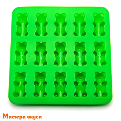 Форма для мармелада и шоколада силиконовая МИШКИ, (15 фигур) 18*2см