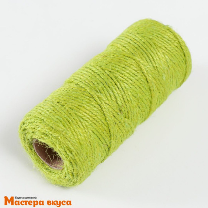 Шпагат джутовый скрученный 50м, салатовый