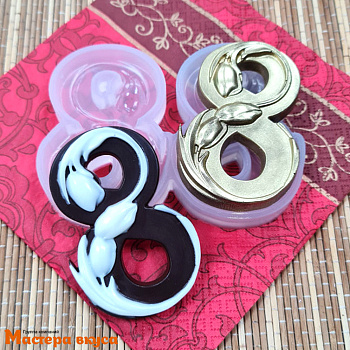 Молд силиконовый 8 МАРТА ТЮЛЬПАНЫ, (2 ячейки) 8 см