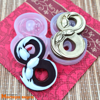 Молд силиконовый 8 МАРТА ТЮЛЬПАНЫ, (2 ячейки) 8 см