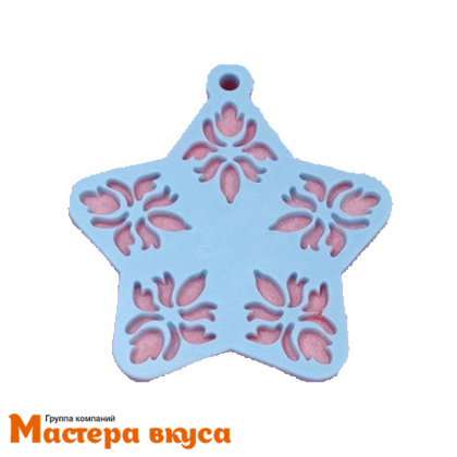 Молд силиконовый ЗВЕЗДОЧКА НА ЕЛОЧКУ, изд d~7,4см (шоколад~26гр) 
