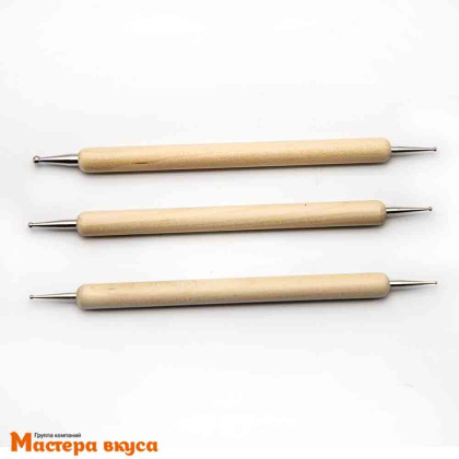 Набор палочек с металич шариками для работы с мастикой и росписи пряников, (набор 3 шт)