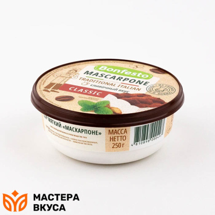 Сыр мягкий Маскарпоне 78% (Bonfesto), 250 гр