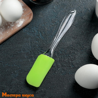 Лопатка силиконовая с пластиковой ручкой, 19 см, "Лед"