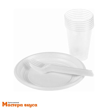 Набор одноразовой посуды "Сложный" (6 персон)