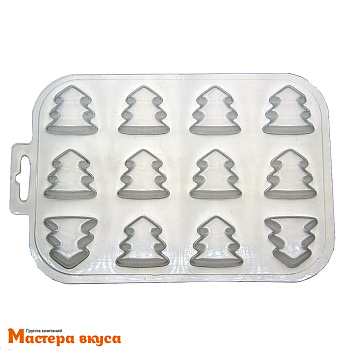 Форма для шоколада пластиковая (НГ) ШОКО-ЕЛКИ, (12 ячеек) 35*35*10 мм