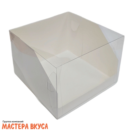 Короб для торта с прозрачной крышкой, 200*200*140 мм, белый, АП У-50шт