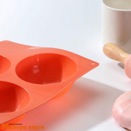 Форма силиконовая ПОЛУСФЕРА (шар),  d 80 мм, (5 ячеек)