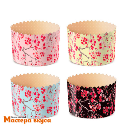 Форма бумажная для кулича (100г) d70*h60 мм САКУРА