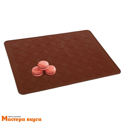 Коврик силиконовый с разметкой МАКАРОНС 39*29мм, 48 ячеек , коричневый