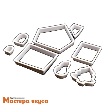 Набор вырубок пластик  ПРЯНИЧНЫЙ ДОМИК сборный 3D, ~11*10 см (набор 8 элементов)