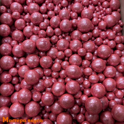 Посыпка Шарики зерновые Блестящие микс РОЗОВЫЙ №752 (2,4,7,12мм), 50гр 