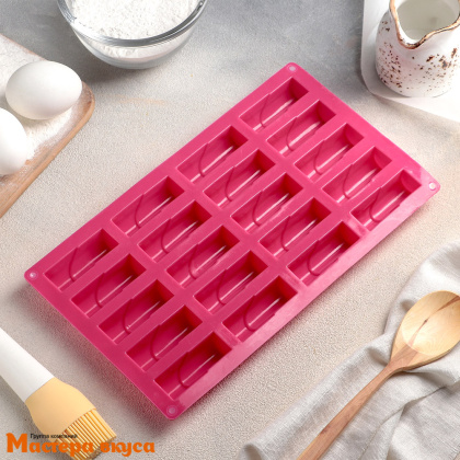 Форма для шоколада силиконовая  БАТОНЧИКИ, (20 ячеек 6,5*2,5*2см), 29*16,5*2 см